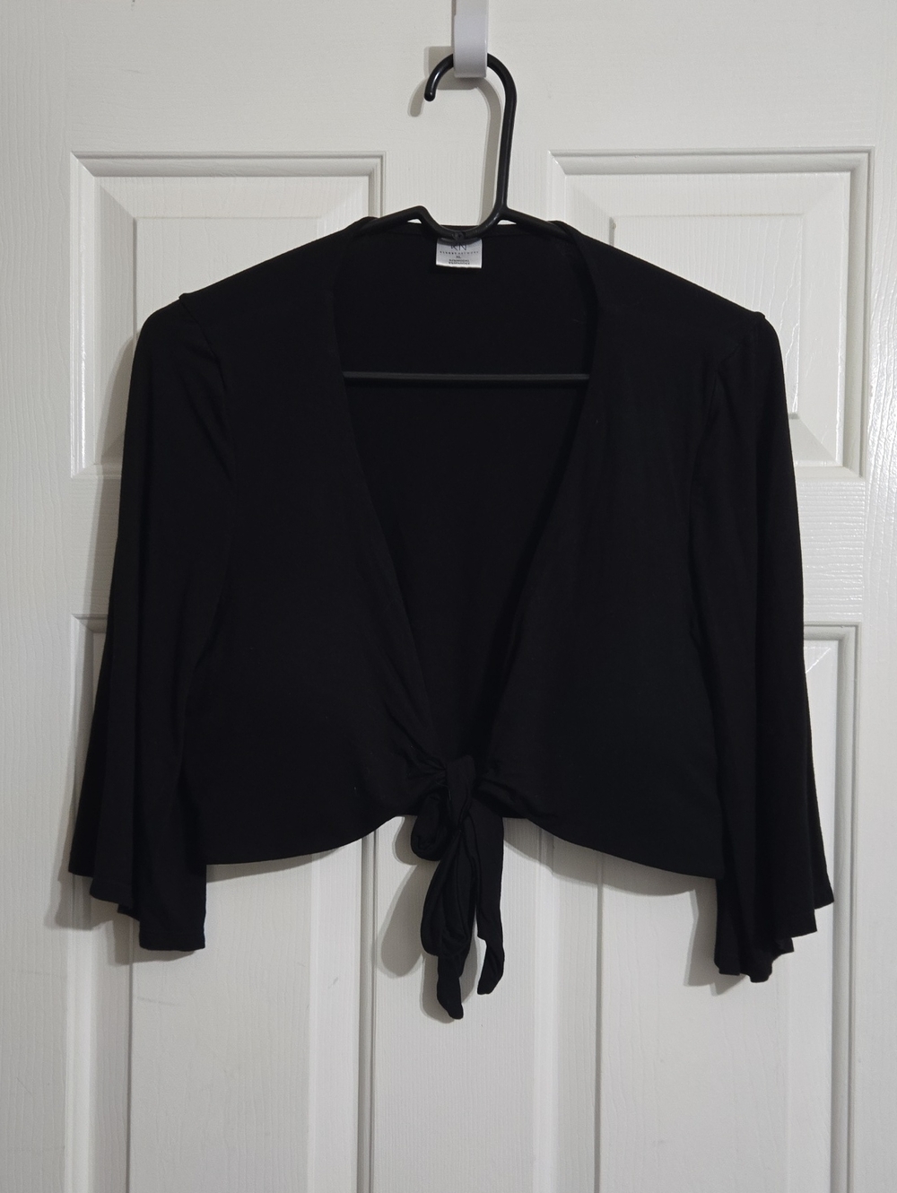 Klassy Network Black Tie-Front Crop Top